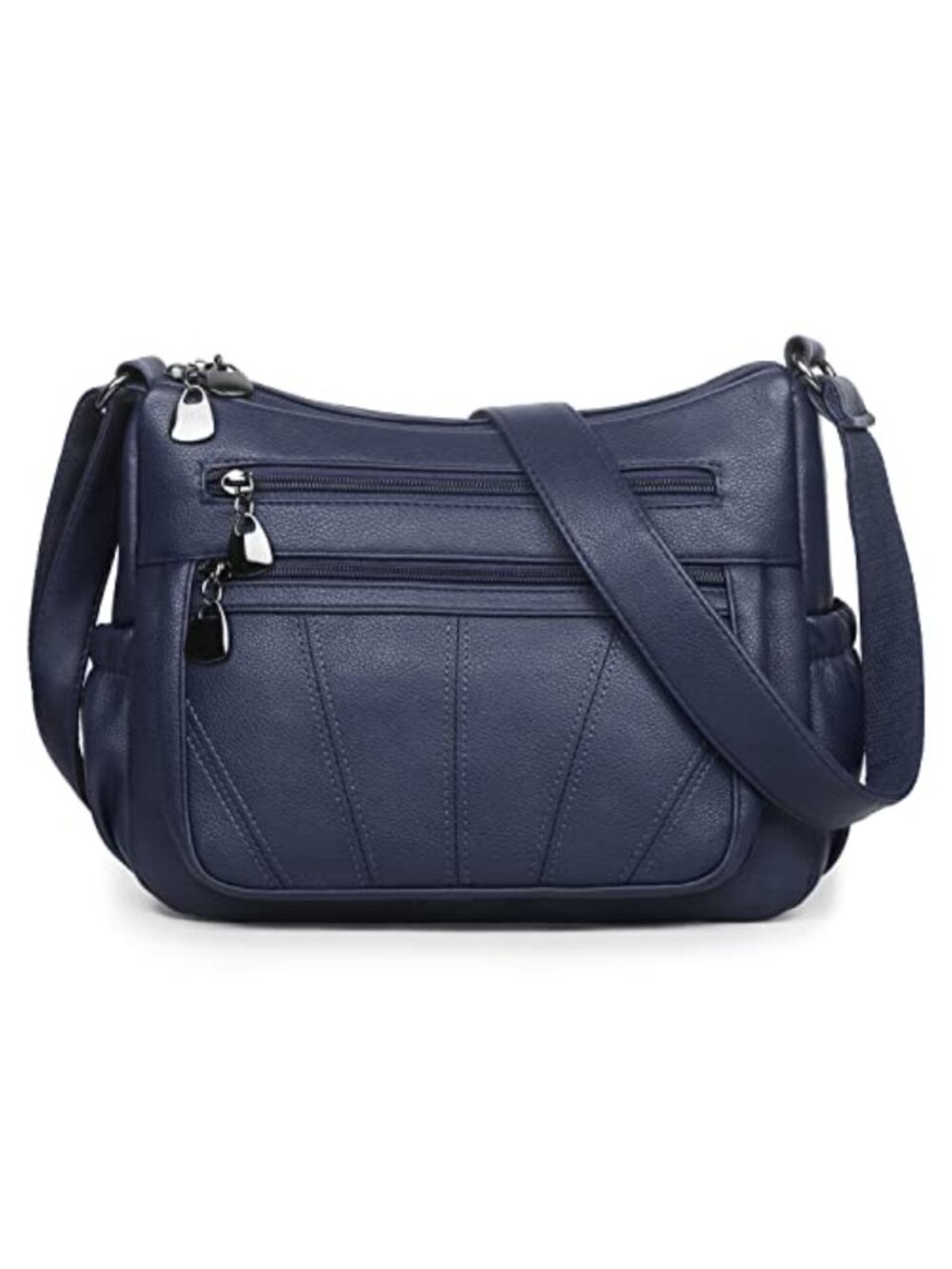 Women's Soft PU Leather Crossbody Satchel Medium Shoulder Bag Multi-Pocket